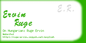 ervin ruge business card